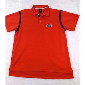 Vintage Nike Team University of Florida Polo Shirt Men's L Orange UF Gators Logo
